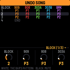 Undo restores the deleted middle block