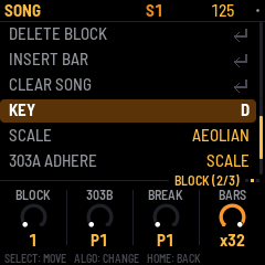 Native controls list showing KEY and SCALE
